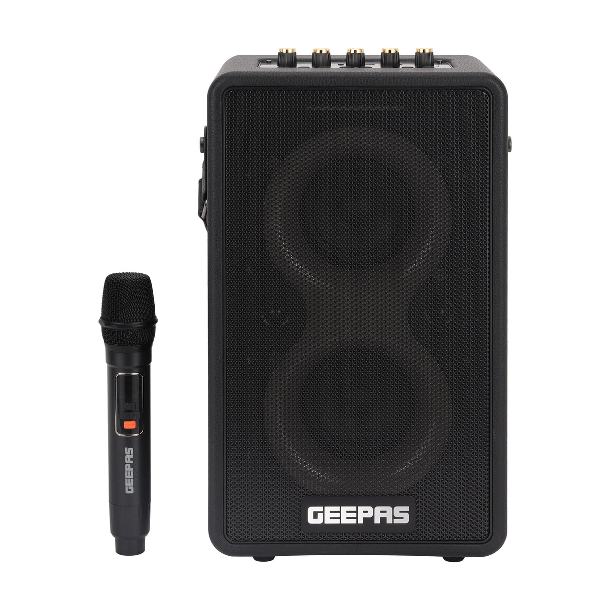 Geepas Spin Bike and Bluetooth Speaker Combo | Digital Display| Low-Noise Cycling| Bluetooth App Support | UHF Wireless Mic |  Perfect Fitness & Entertainment Set