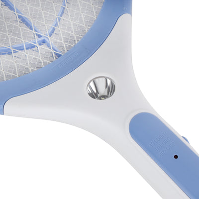 Geepas GMS1150 Rechargeable Mosquito Swatter | 3.7V 1200mAh Lithium Battery | LED Light | 3-Layer Mesh | Dual Indicator | Long Battery Life | Safe & Easy to Use