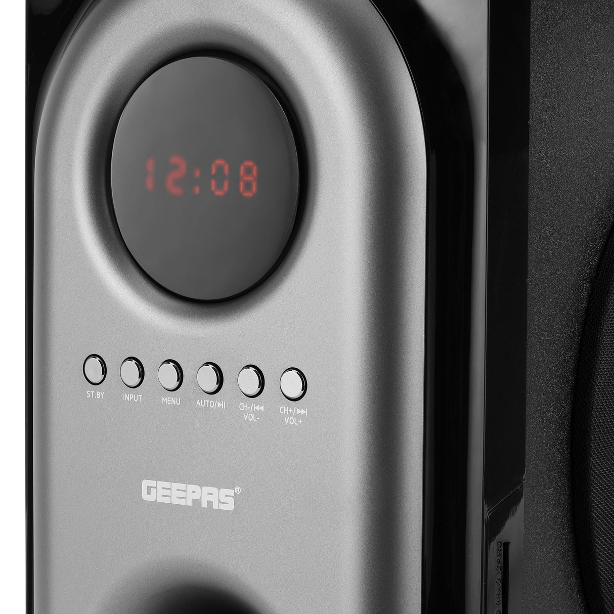 Geepas GMS7493N 2.1 Channel Multimedia Speaker | 40000W PMPO | Bluetooth, USB, SD Card, FM Radio, LED Display & Remote Control | Rich Bass | 2-Year Manufacturer Warranty