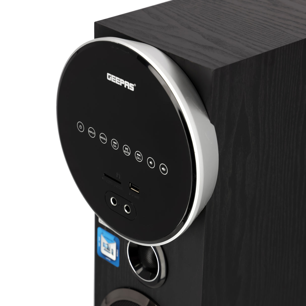 Geepas GMS8444 2.0 Tower Speaker | 80000W PMPO, Bluetooth, HDMI, Optical, USB, SD, FM, Wireless Mic & Karaoke | LED Display  | Remote Control | Slim Floor-Standing Design