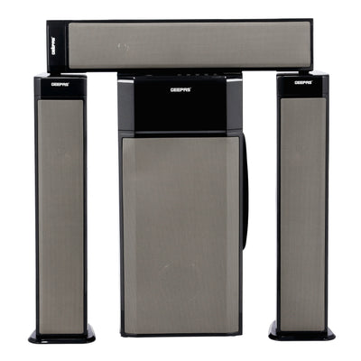 Geepas GMS8522 3.1 Channel Multimedia Speaker System | 40000W PMPO | Bluetooth| USB/SD/AUX Support | FM Radio| RGB Lights| LED Display| EQ Function|  2-Year Warranty