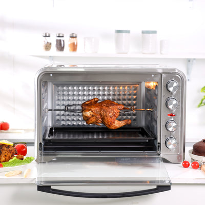Geepas GO34012 50L Electric Oven | 2000W |Convection & Rotisserie| Multi-Function Oven | Adjustable Temperature| 60 Min Timer | Bake & Grill Accessories| 2 Years Warranty