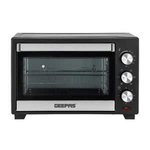 Geepas GO4466 Electric Oven with Rotisserie | 24L Capacity | 1600W Power | Adjustable Temperature Control | 60-Minute Timer | Perfect for Baking, Grilling, and Roasting