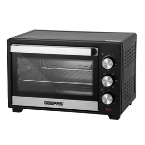 Geepas GO4466 Electric Oven with Rotisserie | 24L Capacity | 1600W Power | Adjustable Temperature Control | 60-Minute Timer | Perfect for Baking, Grilling, and Roasting