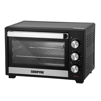 Geepas GO4466 Electric Oven with Rotisserie | 24L Capacity | 1600W Power | Adjustable Temperature Control | 60-Minute Timer | Perfect for Baking, Grilling, and Roasting