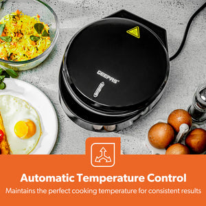 Geepas Omelette Maker GOM36535UK | Non-Stick 185mm Plate| 1000W Power | Green & Red Indicator Lights| Automatic Temperature Control| Anti-Slip Feet | 2 Years Warranty