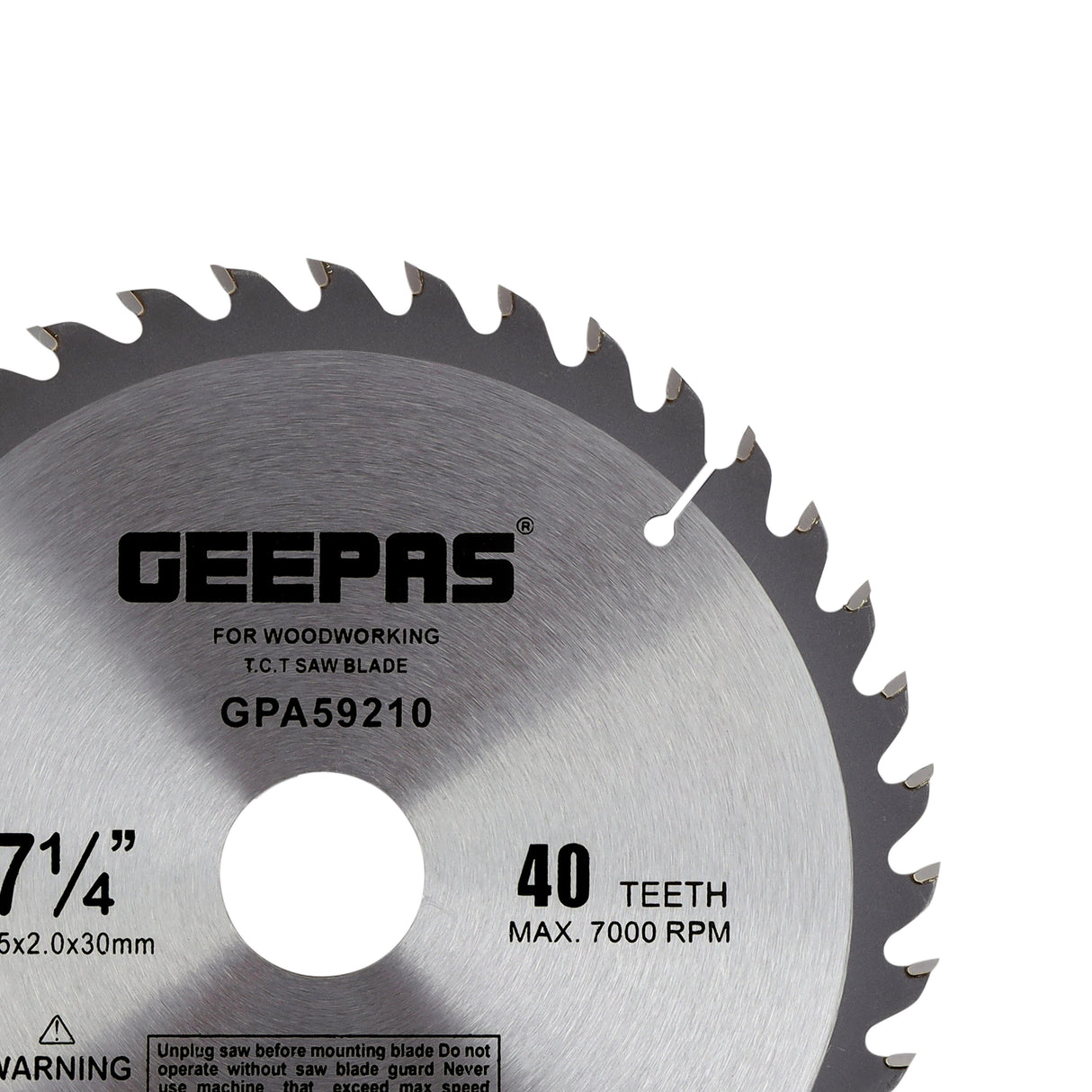 Geepas GPA59210 T.C.T Circular Saw Blade | 185mm x 30mm 40 Teeth| Carbide Tipped Wood Cutting Blade for Circular Saws| Precision Cutting Disc for Timber, MDF & Plywood