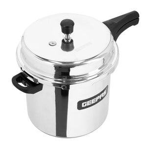 Geepas GPC328 10L Aluminium Pressure Cooker | Induction Bottom| Anti-Implosion Lid| Improved Safety Valve| Extra Gasket | 5-Year Warranty for Safe Large-Capacity Cooking