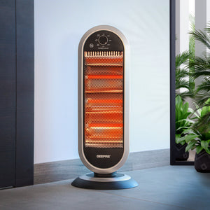 Geepas Quartz Heater GQH28523 | 400W/800W/1200W Instant Heating | Adjustable Thermostat| Wide-Angle Oscillation| Tip-Over Protection & Cool Touch Body | 2 Years Warranty