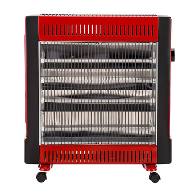 Geepas GQH9108 2200W Quartz Heater | 2 Heat Settings| Silent Operation| Adjustable Thermostat | Portable Design with Wheels| Energy Efficient & Safe | 2 Years Warranty