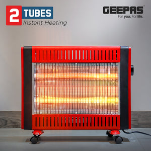 Geepas Quartz Heater GQH9109 | 2 Heat Settings | Adjustable Thermostat | Silent Operation| Instant Heating for Home & Office | Energy Efficient |  2 Years Warranty