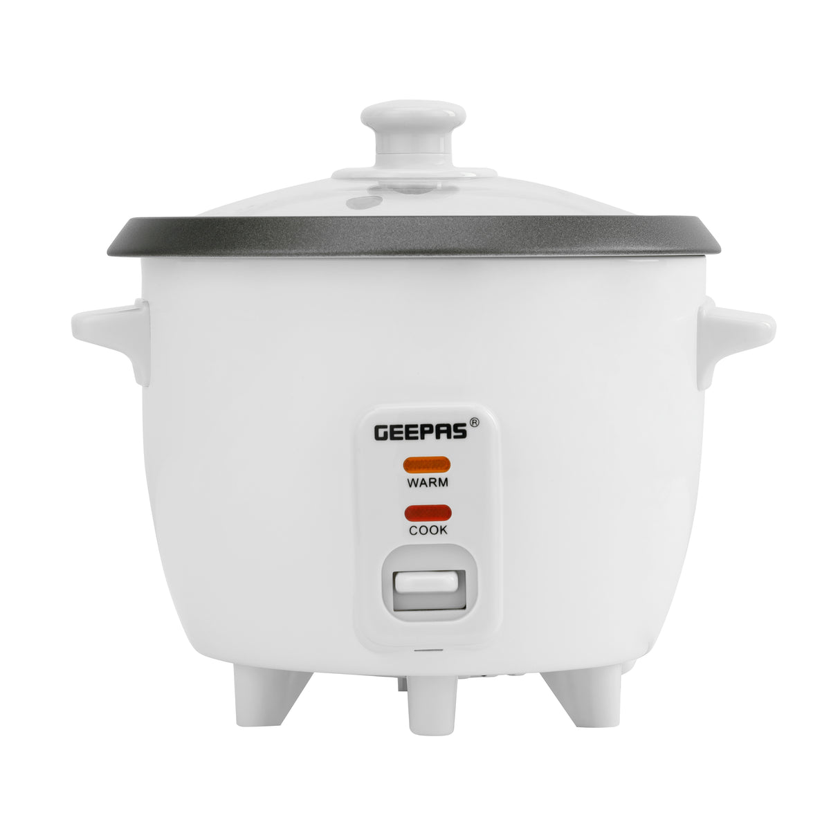 Geepas Personal Rice Cooker GRC1828 | 0.6L Compact Capacity | Ideal for Cooking & Keeping Food Warm |  Energy Efficient, Easy to Clean & Durable Design | 2 Years Warranty
