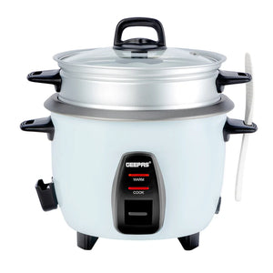 Geepas GRC4325 Multi-Function Rice Cooker | 1L Capacity|  Perfect for Cooking, Steaming & Keeping Food Warm |  Energy Efficient & Easy to Clean Design | 2 Years Warranty