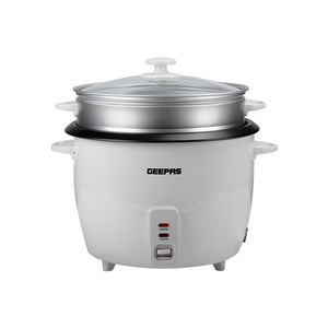 Geepas  Automatic Rice Cooker GRC4327 | 2.8L Large Capacity | 900W Power | Cook, Steam & Keep Warm Function | Non-Stick Inner Pot |  Energy Efficient | 2 Years Warranty