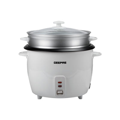 Geepas  Automatic Rice Cooker GRC4327 | 2.8L Large Capacity | 900W Power | Cook, Steam & Keep Warm Function | Non-Stick Inner Pot |  Energy Efficient | 2 Years Warranty