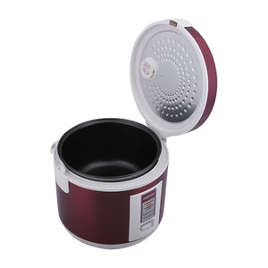 Geepas Stainless Steel Rice Cooker GRC4328 | 1.5L Capacity |Cook, Steam & Keep Warm | Durable Stainless Steel Body, Non-Stick Inner Pot & Easy to Clean | 2 Years Warranty