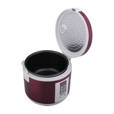 Geepas Stainless Steel Rice Cooker GRC4328 | 1.5L Capacity |Cook, Steam & Keep Warm | Durable Stainless Steel Body, Non-Stick Inner Pot & Easy to Clean | 2 Years Warranty