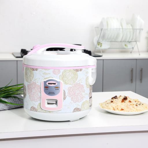 Geepas 1.5L Rice Cooker GRC4334 | 500W | Cook, Steam & Keep Warm Function | Non-Stick Inner Pot |  Easy Cleaning | Compact Design | Energy Efficient | 2 Years Warranty