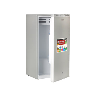 Geepas Single Door Refrigerator- GRF115SPEH/ Quick Cooling with Temperature Control/ Tempered Glass Shelves, Transparent Door Basket