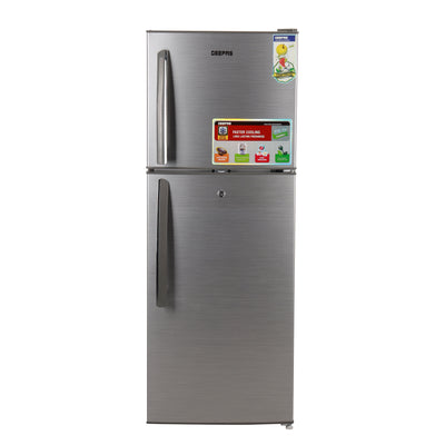 Geepas Double Door Refrigerator - Free Standing Durable Double Door Refrigerator, Gross 200L & Net 138L capacity, Quick Cooling & Long-lasting Freshness, Low Noise, Low Energy Consumption, Defrost Refrigerator | 1 Year Warranty