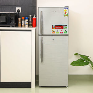 Geepas Double Door Refrigerator - Free Standing Durable Double Door Refrigerator, Gross 200L & Net 138L capacity, Quick Cooling & Long-lasting Freshness, Low Noise, Low Energy Consumption, Defrost Refrigerator | 1 Year Warranty