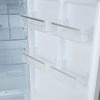 Geepas GRF4120SSXN 410L Double Door No Frost Refrigerator | Dual Temperature Setting| Quick Cooling| Long-Lasting Freshness| Low Noise & Energy Saving| 1 Year Warranty