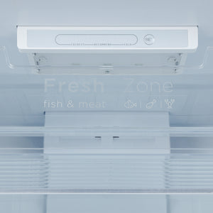 Geepas GRF4120SSXN 410L Double Door No Frost Refrigerator | Dual Temperature Setting| Quick Cooling| Long-Lasting Freshness| Low Noise & Energy Saving| 1 Year Warranty