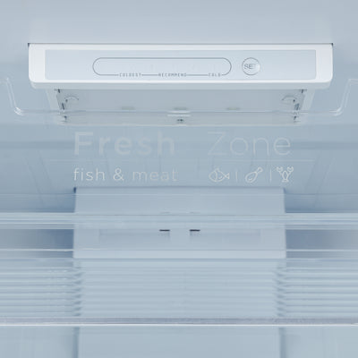 Geepas GRF4120SSXN 410L Double Door No Frost Refrigerator | Dual Temperature Setting| Quick Cooling| Long-Lasting Freshness| Low Noise & Energy Saving| 1 Year Warranty