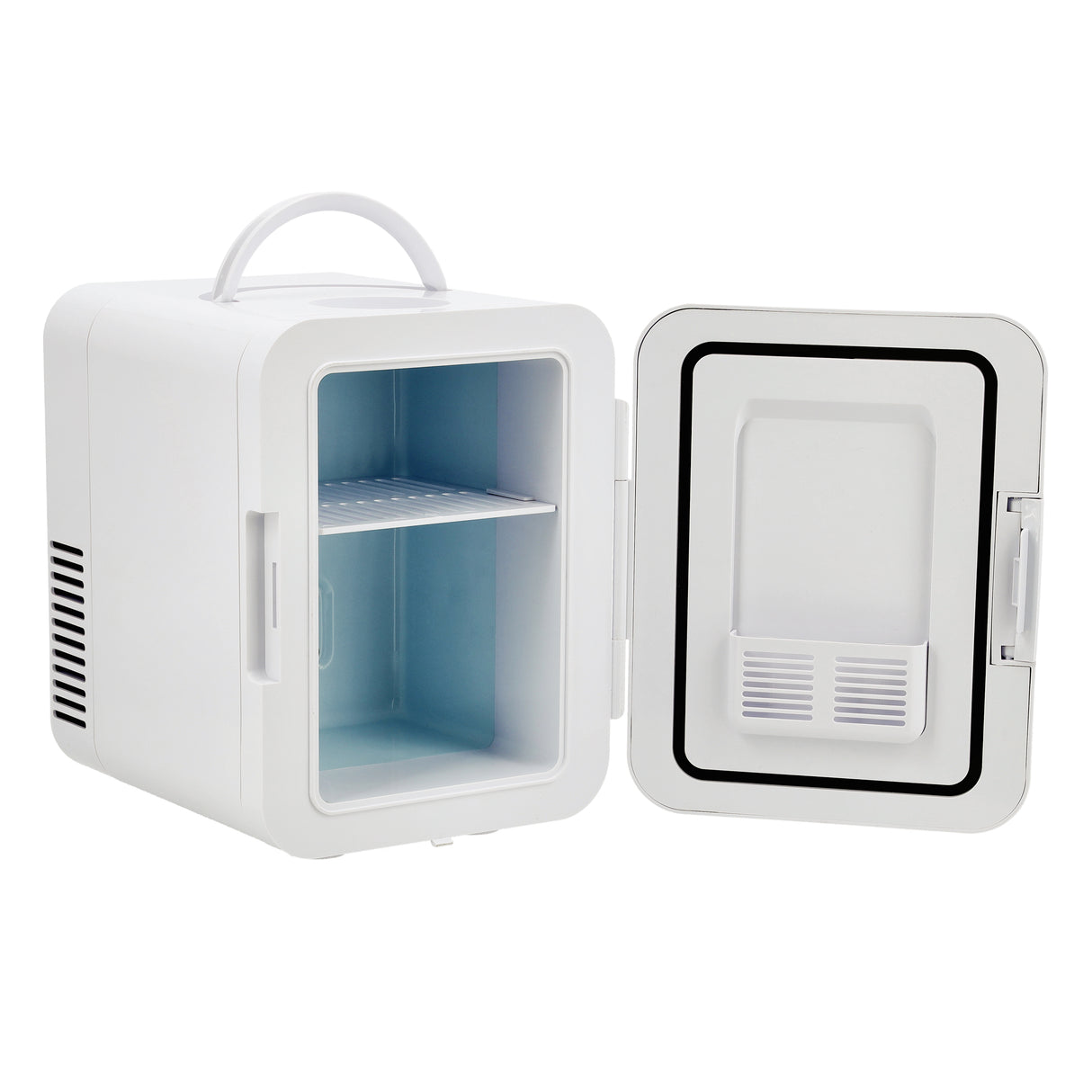 Geepas GRF63043 4L Mini Fridge | Portable Car & Home Refrigerator |Cool & Warm Function | Semiconductor air cooling technology |Door storage holder |Low operating noise