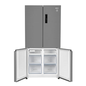 Geepas Side by Side Refrigerator Freezer- GRFM6954XHN/ Multi-Airflow with Interior Light and Unbreakable Glass Shelves/ Large Space and Inverter Compressor with Smart Cooling
