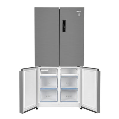 Geepas Side by Side Refrigerator Freezer- GRFM6954XHN/ Multi-Airflow with Interior Light and Unbreakable Glass Shelves/ Large Space and Inverter Compressor with Smart Cooling
