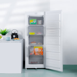 Geepas GRFU2006 Upright Freezer | 200L Capacity| -18°C Cooling| Tropical Compressor | 6 Crystal Drawers| Adjustable Thermostat|  3-Star ESMA Rating | 1-Year Warranty