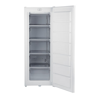 Geepas GRFU2006 Upright Freezer | 200L Capacity| -18°C Cooling| Tropical Compressor | 6 Crystal Drawers| Adjustable Thermostat|  3-Star ESMA Rating | 1-Year Warranty