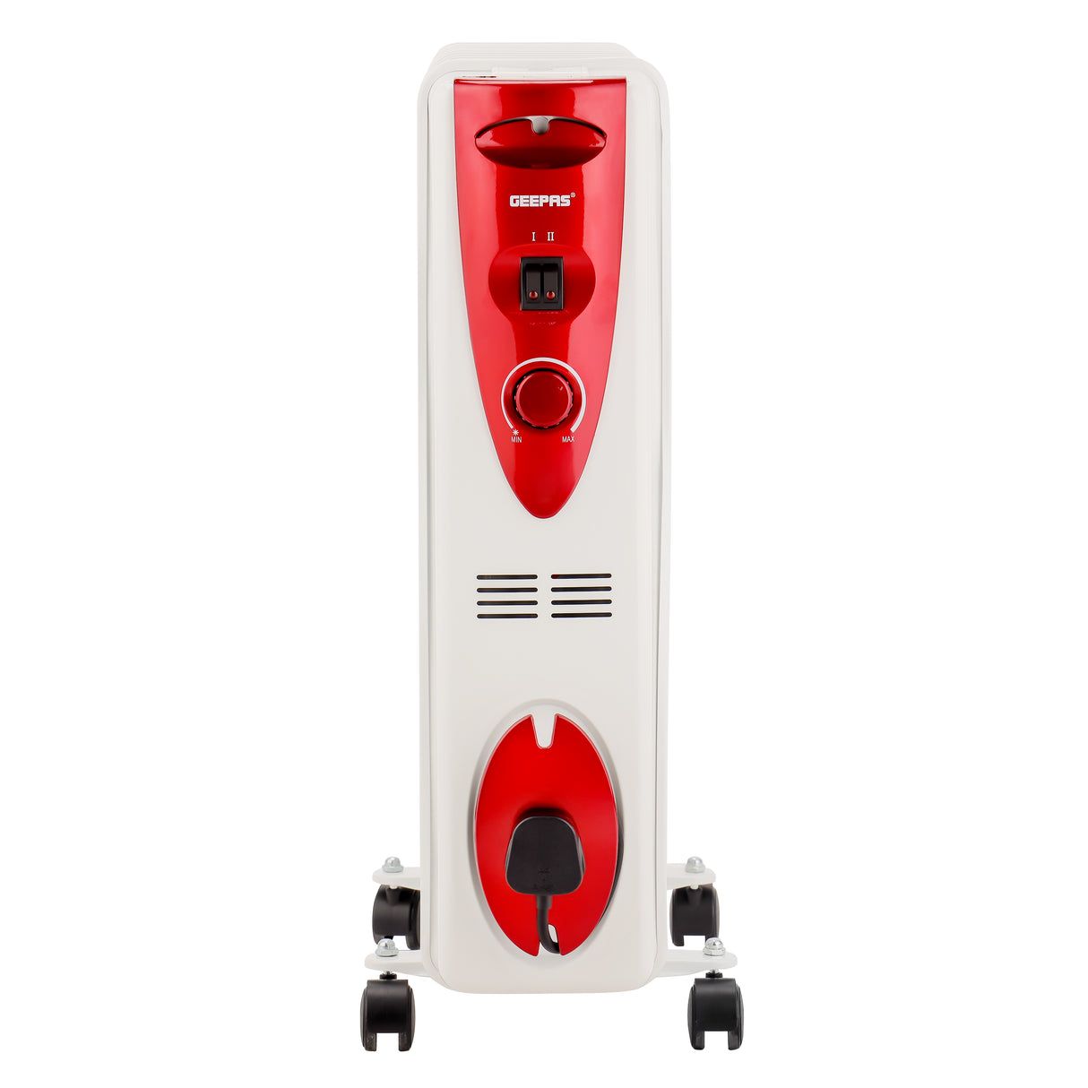 Geepas GRH28501 11 Fins Oil Filled Radiator Heater | Adjustable Thermostat | 3 Heat Settings | Silent Operation | Safety Protection & Castor Wheels for Home Heating