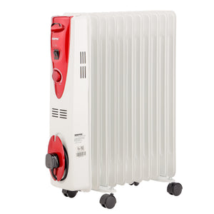 Geepas GRH28501 11 Fins Oil Filled Radiator Heater | Adjustable Thermostat | 3 Heat Settings | Silent Operation | Safety Protection & Castor Wheels for Home Heating
