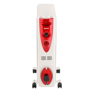 Geepas GRH28502 13 Fins Oil Filled Radiator Heater | 2500W |  Adjustable Thermostat & 3 Heat Settings | Silent Operation |Overheat Protection |Smooth Castor Wheels