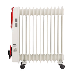 Geepas GRH28502 13 Fins Oil Filled Radiator Heater | 2500W |  Adjustable Thermostat & 3 Heat Settings | Silent Operation |Overheat Protection |Smooth Castor Wheels