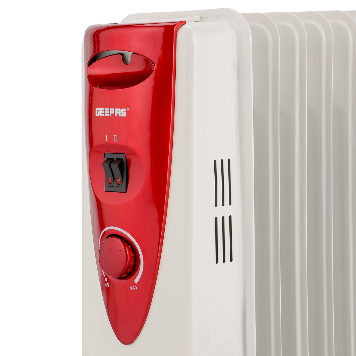 Geepas GRH28502 13 Fins Oil Filled Radiator Heater | 2500W |  Adjustable Thermostat & 3 Heat Settings | Silent Operation |Overheat Protection |Smooth Castor Wheels