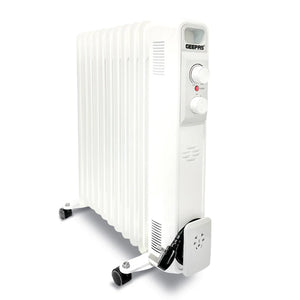 Geepas GRH28534UK 2500W Oil Filled Radiator Heater | 13 Fins| 3 Heat Settings| Adjustable Thermostat| Silent Operation| Overheat & Thermal Safety | 2 Years Warranty