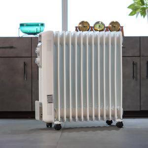 Geepas GRH28562 Oil Filled Radiator Heater| 13 Fins| 1100W/1500W/2600W Adjustable Thermostat| Thermal Cut-Off| Silent Operation & Safety Tip-Over Switch| 2 Years Warranty