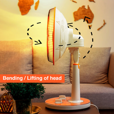 Geepas Halogen Stand Heater GRH9547 | 950W Powerful Heating with Adjustable Height  | 1-Hour Timer & Safety Tip-Over Switch | Energy Efficient  | 2 Years Warranty