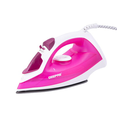 Geepas GSI7808 Steam Iron | 1300W Powerful Performance| Non-Stick Soleplate| Spray & Steam Function| Variable Temperature Control| 210ml Water Tank| 2 Years Warranty