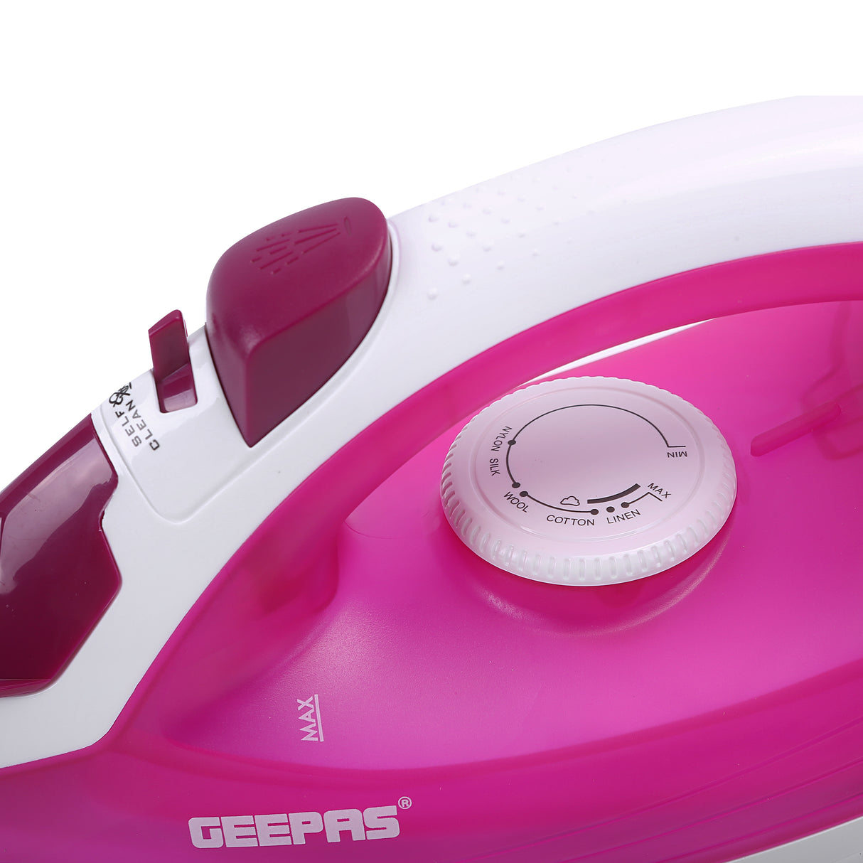 Geepas GSI7808 Steam Iron | 1300W Powerful Performance| Non-Stick Soleplate| Spray & Steam Function| Variable Temperature Control| 210ml Water Tank| 2 Years Warranty