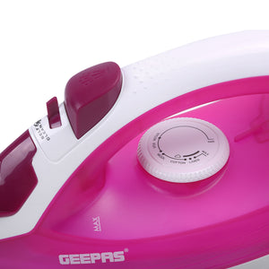 Geepas GSI7808 Steam Iron | 1300W Powerful Performance| Non-Stick Soleplate| Spray & Steam Function| Variable Temperature Control| 210ml Water Tank| 2 Years Warranty