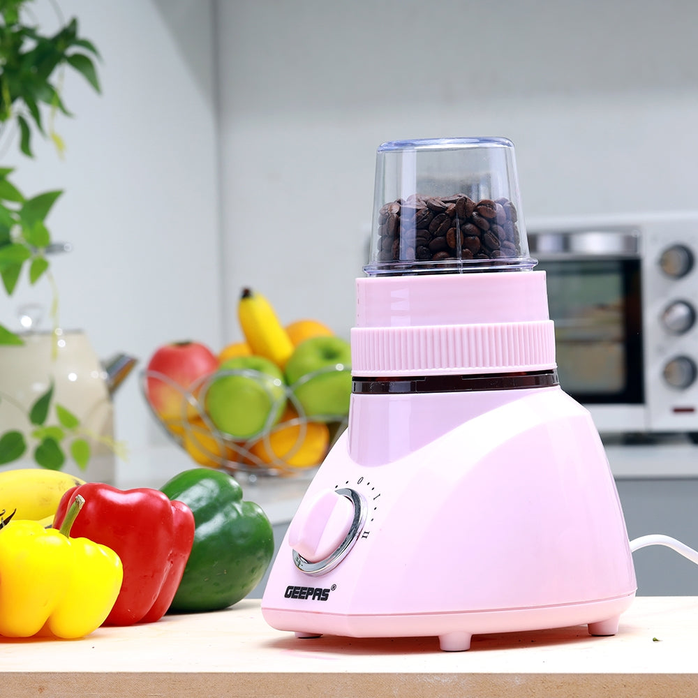 Geepas 3-in-1 Blender, 1.6L Blender Jar Mixer Grinder, GSB1514 | 400W Grinder with Dry Mill & Mincer Attachments | 2 Speed with Pulse Function | Wet Jar, Dry Jar and Chutney Jar