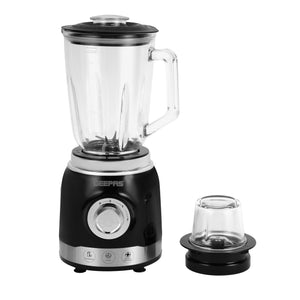 Geepas GSB44076UK Glass Jug Blender | 700W Motor| 1.5L Glass Jar| Ice Crush Function| 2-Year Warranty| Multi-Speed Control| Stainless Steel Blades for Smooth Blending