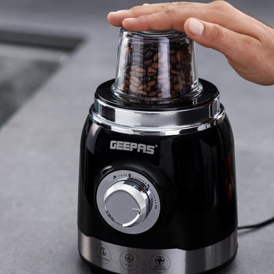 Geepas GSB44076UK Glass Jug Blender | 700W Motor| 1.5L Glass Jar| Ice Crush Function| 2-Year Warranty| Multi-Speed Control| Stainless Steel Blades for Smooth Blending