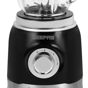 Geepas GSB44076UK Glass Jug Blender | 700W Motor| 1.5L Glass Jar| Ice Crush Function| 2-Year Warranty| Multi-Speed Control| Stainless Steel Blades for Smooth Blending