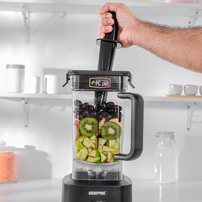 GEEPAS Professional Blender, 1800W Powerful Motor, GSB44078 - Various Speed Options, 2L Unbreakable PC Jar, Stainless Steel 6 Leave Blade, Countertop Blender