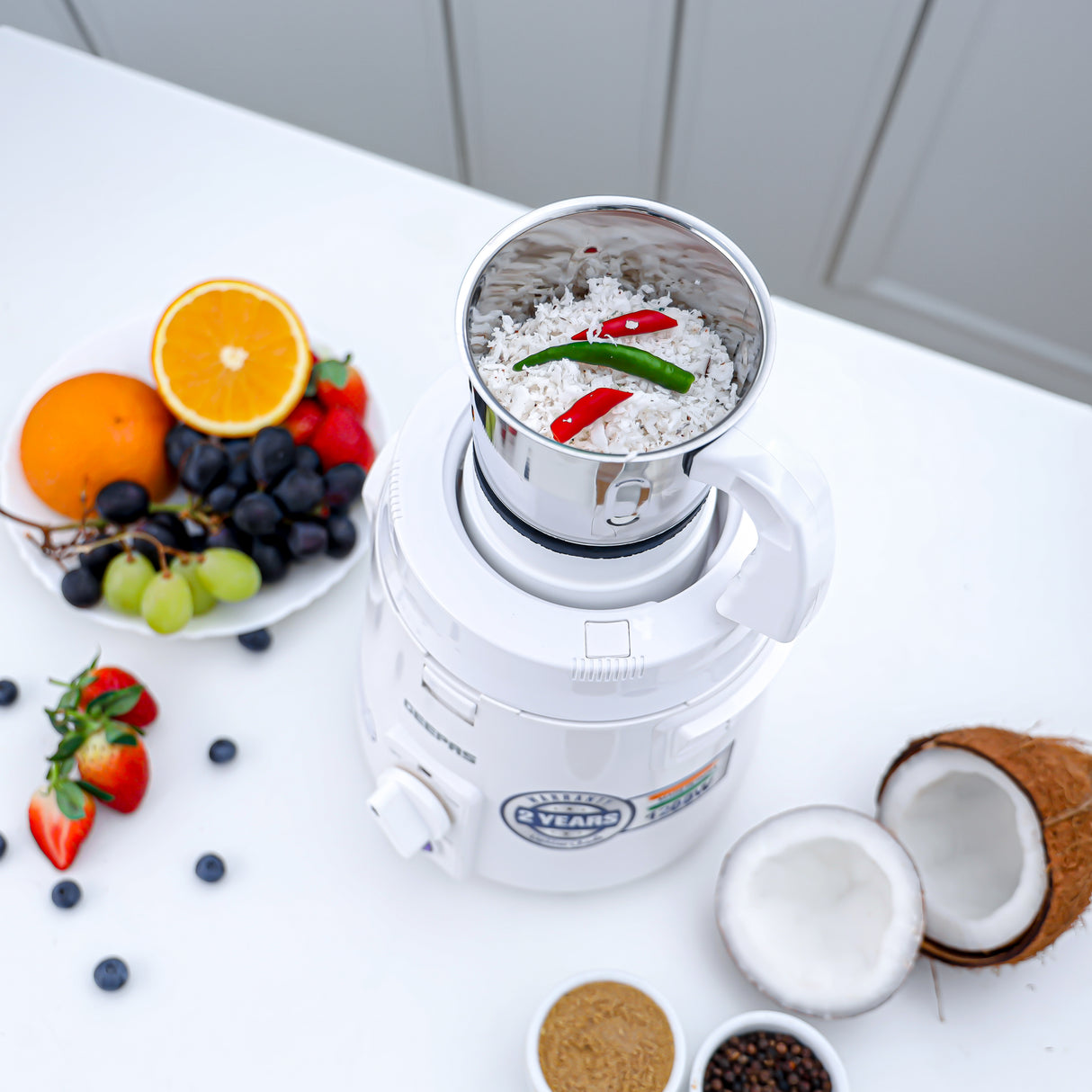 Geepas 3-in-1 Mixer Grinder- GSB44114/ 1200W/ Stainless Steel Jars & Blades/ Unbreakable Jar Caps/ Multi Safe Function/ Anti Slip Feet/ 3 Speed Control/ 2 Years Warranty